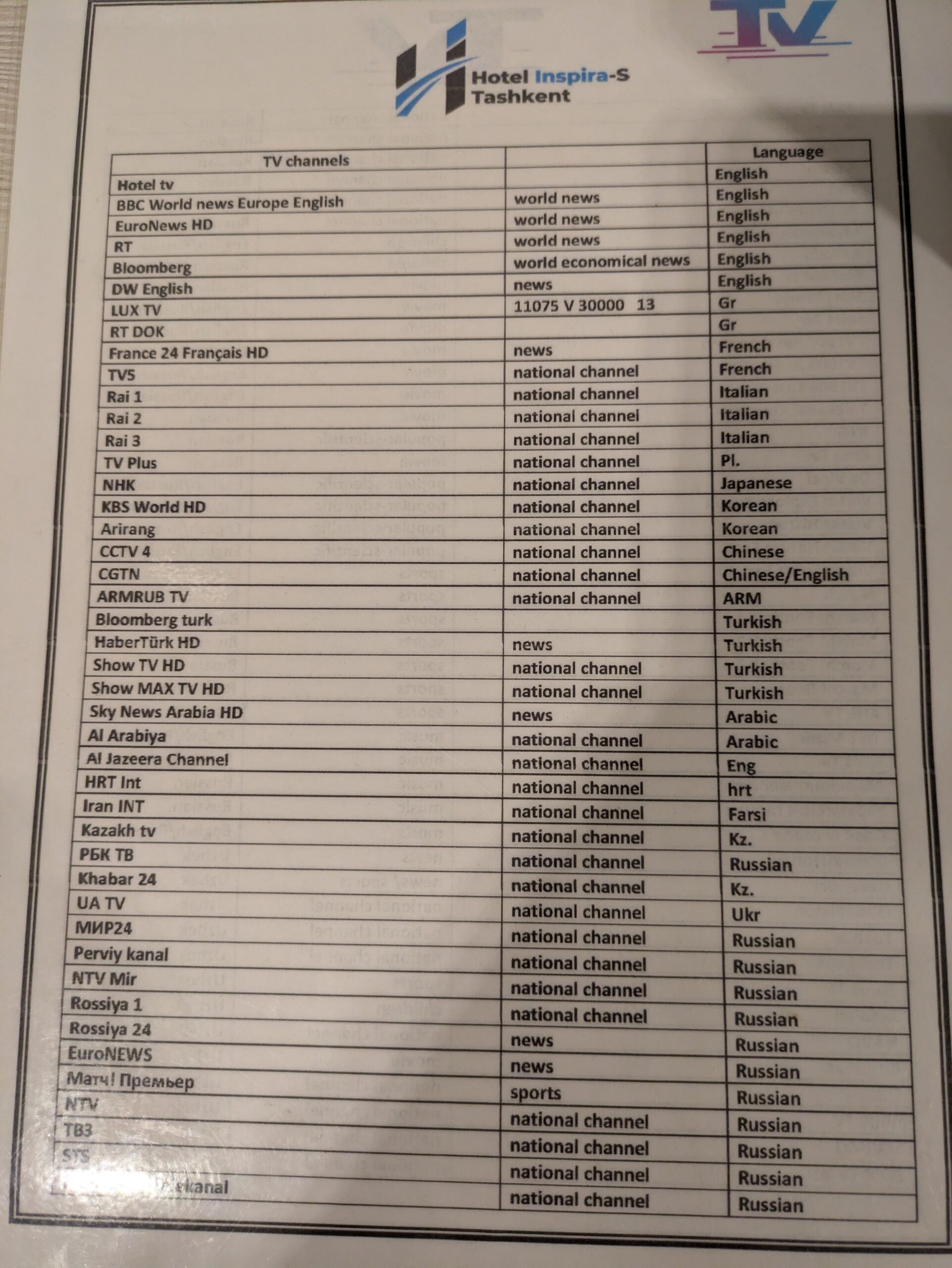 Hotel Inspira-S Tashkent
ホテルインスピラSタシケント　Uzbekistan　ウズベキスタンホテル　　おすすめ　一人旅